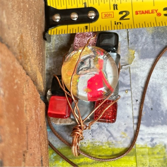 Colorful Wire-Wrapped Pendant - Picture 6 of 12